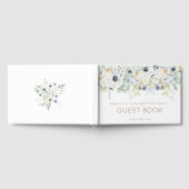 花模様任意の年齢の名前の誕生日パーティー ゲストブック (全面)