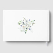 花模様任意の年齢の名前の誕生日パーティー ゲストブック (裏面)