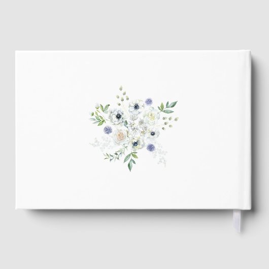 花模様任意の年齢の名前の誕生日パーティー ゲストブック (裏面)