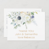 花模様個人ゲスト名アドレスありがとうありがとう ポストカード (正面/裏面)