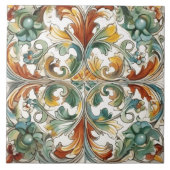 花模様加飾タイル タイル (正面)
