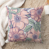 花模様加飾 クッション (ブランケット)