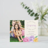 花模様大切ハッピーバースデーグラマフォトカード カード (スタンド正面)