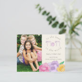 花模様大切ハッピーマザーの日の写真カード カード (スタンド正面)