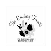 花模様手書き名住所ラバースタンプ ラバースタンプ (インプリント)