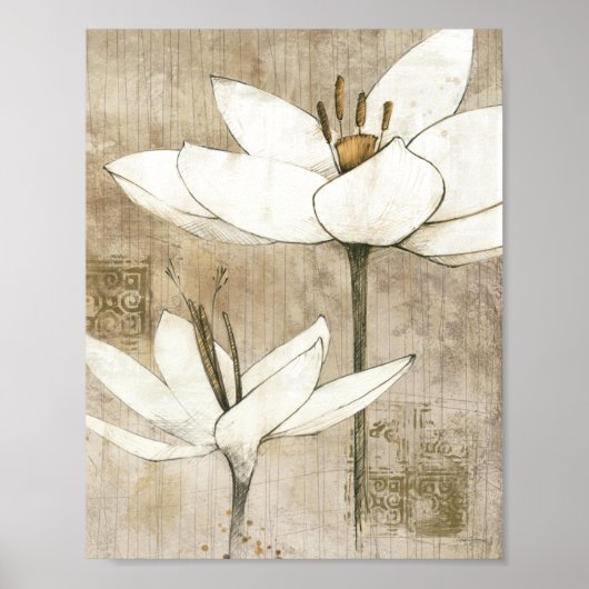 花模様描(鉛筆) ポスター (正面)