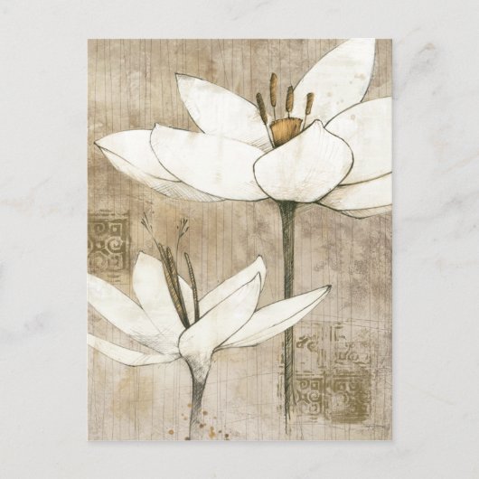 花模様描（鉛筆） ポストカード (正面)