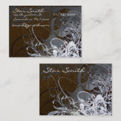花模様渦巻形のはチョコレートと煙 名刺 (正面/裏面)