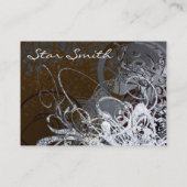 花模様渦巻形のはチョコレートと煙 名刺 (裏面)