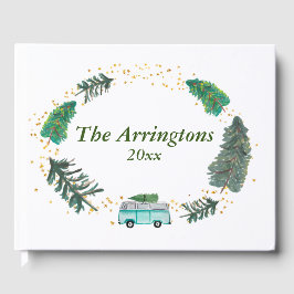 花模様素朴ズファームハウスカンパパーソナライズされたー ゲストブック