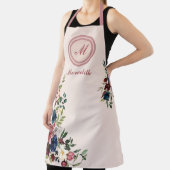 花模様素朴感謝祭モノグラカスタムム エプロン (インサイチュ)