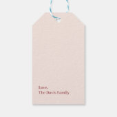 花模様素朴感謝祭モノグラカスタムム ギフトタグ (裏面)