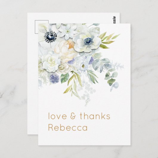 花模様素朴誕生日非公式ありがとう ポストカード (正面/裏面)