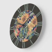 花模様縁ど ラージ壁時計 (傾斜)