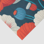 花模様赤、白、青のケシのデコペ 薄葉紙 (詳細)