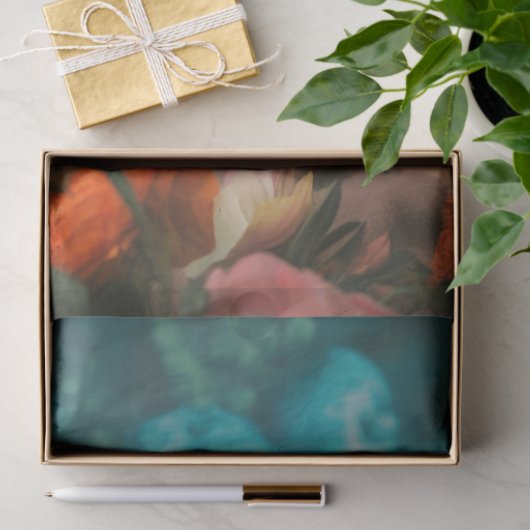 花模様1のPUGデコページ紙 薄葉紙 (ギフト)