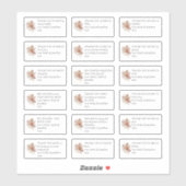 花模様18個の受信者ありがとう結婚。 シール (シート)