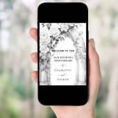 花模様25周年結婚歓迎 ポスター