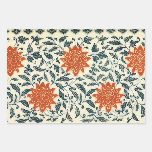 花模様3種類-モエレガントチフ ラッピングペーパーシート (正面2)