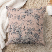 花模様、つる植物、鳥アジアインスパイア装飾用クッション クッション (ブランケット)