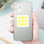 花模様 イエロー ローズ カラフル 明るい トレンディ シール (スマートフォン)