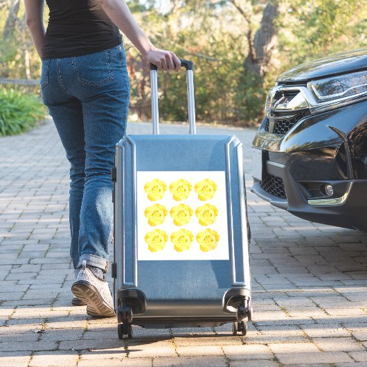 花模様 イエロー ローズ デコレーション カラフル シール (スーツケースインサイチュ)