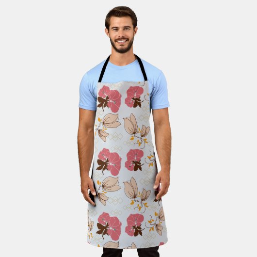 花模様 エプロン (着用した状態)