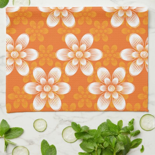 花模様 キッチンタオル (折り畳み)