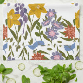 花模様 キッチンタオル (折り畳み)