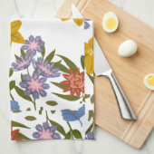 花模様 キッチンタオル (四つ折り)