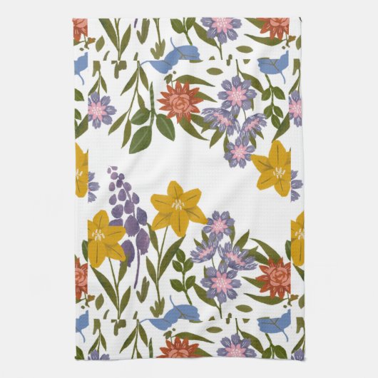 花模様 キッチンタオル (縦)
