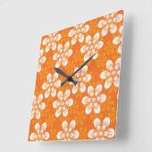 花模様 スクエア壁時計 (傾斜)