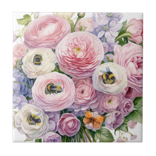 花模様 タイル (正面)