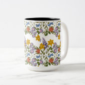 花模様 ツートーンマグカップ (正面右)