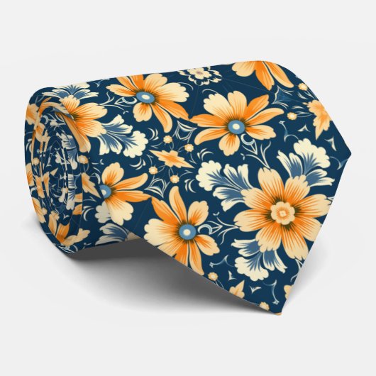 花模様 ネクタイ (ロール)