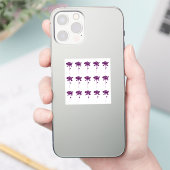 花模様 パープル ローズ カラフル ウェディング シール (スマートフォン)
