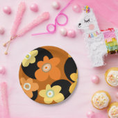 花模様 ペーパープレート (パーティー)