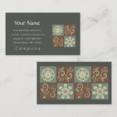 花模様-民俗デザイン 名刺 (正面/裏面)