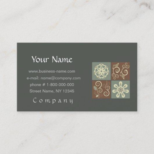 花模様-民俗デザイン 名刺 (正面)