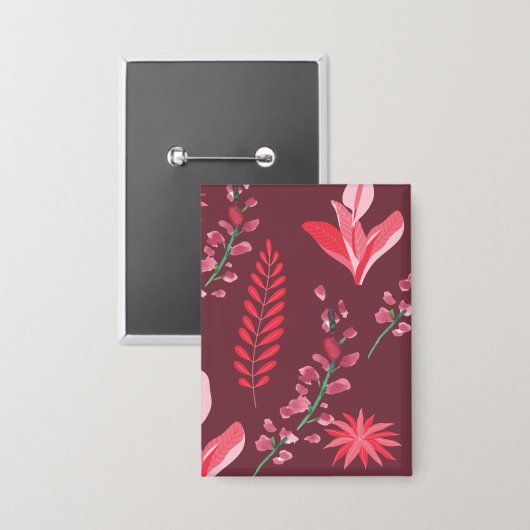 花模様 缶バッジ (正面/裏面)