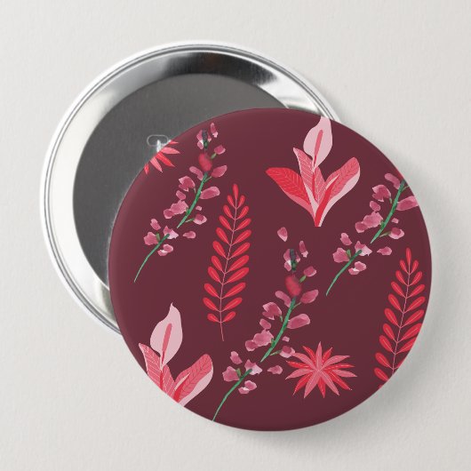 花模様 缶バッジ (正面&裏面)