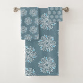 花模様（青と白） バスタオルセット (インサイチュ)