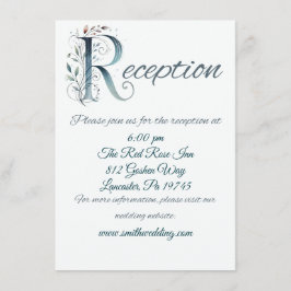 花模様Rウェディングレセプションカード エンクロージャーカード