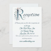 花模様Rウェディングレセプションカード エンクロージャーカード (正面/裏面)