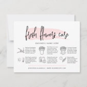 花気にカードフェミニンピンク色 サンキューカード (正面)