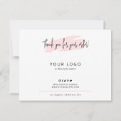 花気にカードフェミニンピンク色 サンキューカード (裏面)