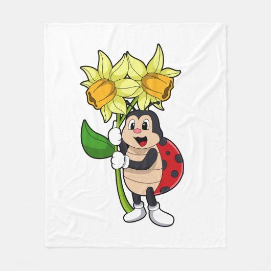 花水仙の花 フリースブランケット (正面)