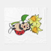 花水仙の花 フリースブランケット (正面(横))