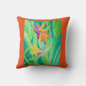 花水彩画の極楽鳥 クッション (裏面)