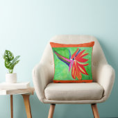 花水彩画の極楽鳥 クッション (椅子)